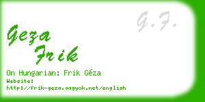 geza frik business card